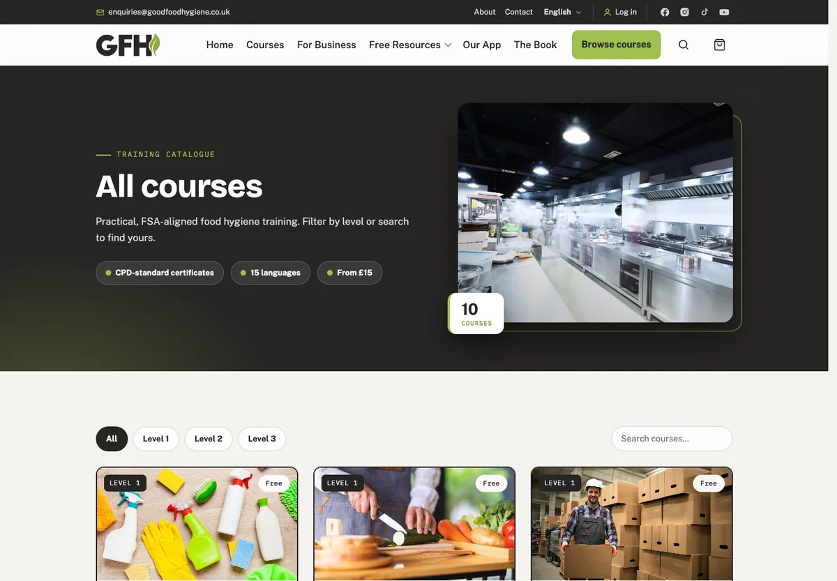 The course catalogue: CPD-standard courses with free tasters