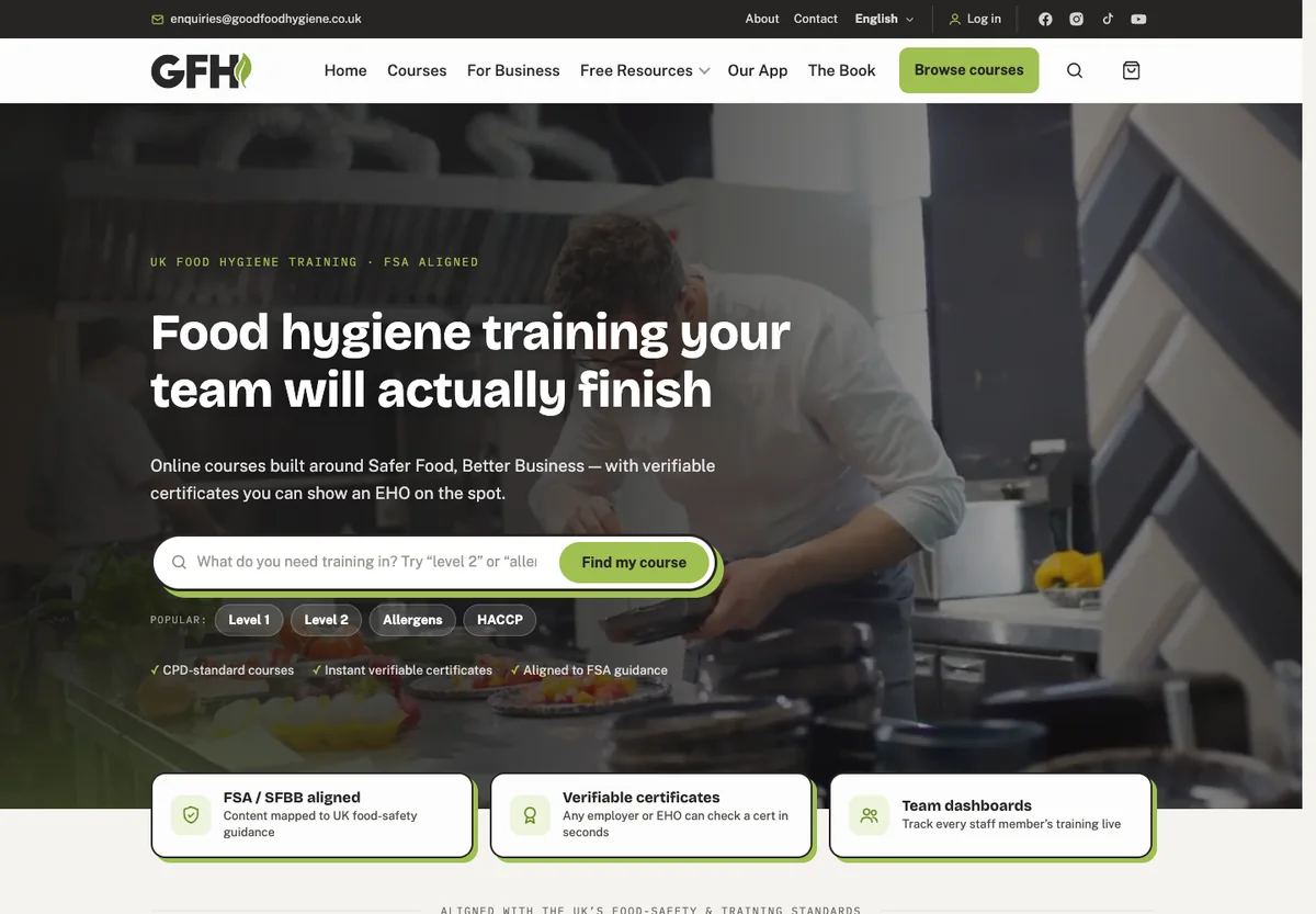 The Good Food Hygiene home page