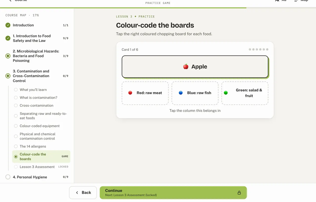 A game before the questions: colour-code the boards